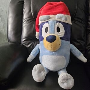 BlucyFestive Blue Plush with Red Hat